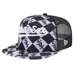 Chicago White Sox New Era Seeing Diamonds A-Frame Trucker 9FIFTY Snapback Hat - Black Hats