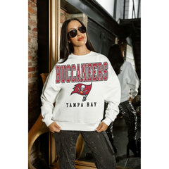 Tampa Bay Buccaneers Gameday Couture Women's Sunday Drives Oversized Crewneck Pullover Sweatshirt - White