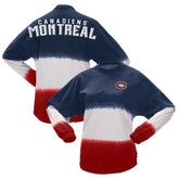 Montreal Canadiens Fanatics Women's Ombre Long Sleeve T-Shirt - Navy/Red | US 200758414