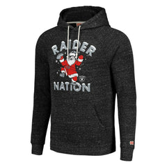 Las Vegas Raiders Homage Unisex Holiday Raglan Tri-Blend Pullover Hoodie - Black Hoodies