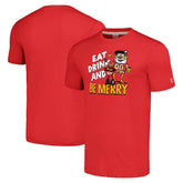 Kansas City Chiefs Homage Unisex Holiday Tri-Blend T-Shirt - Red T-shirts