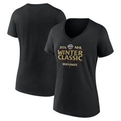 Vegas Golden Knights Fanatics Women's 2024 NHL Winter Classic V-Neck T-Shirt - Black | US 200764337