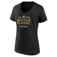 Vegas Golden Knights Fanatics Women's 2024 NHL Winter Classic V-Neck T-Shirt - Black | US 200764337