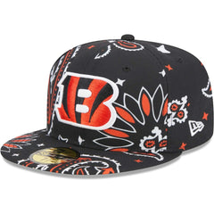 Cincinnati Bengals New Era Paisley 59FIFTY Fitted Hat - Black Hats