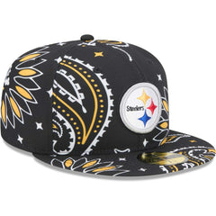 Pittsburgh Steelers New Era Paisley 59FIFTY Fitted Hat - Black Hats