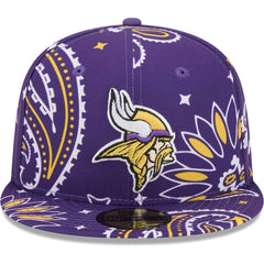 Minnesota Vikings New Era Paisley 59FIFTY Fitted Hat - Purple Hats