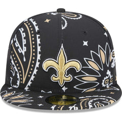 New Orleans Saints New Era Paisley 59FIFTY Fitted Hat - Black Hats