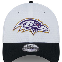 Baltimore Ravens New Era 2024 NFL Training Camp 39THIRTY Flex Hat - White/Black Hats