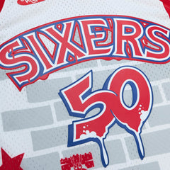 Philadelphia 76ers x Tats Cru Hardwood Classics Fashion Jersey White - Mitchell & Ness