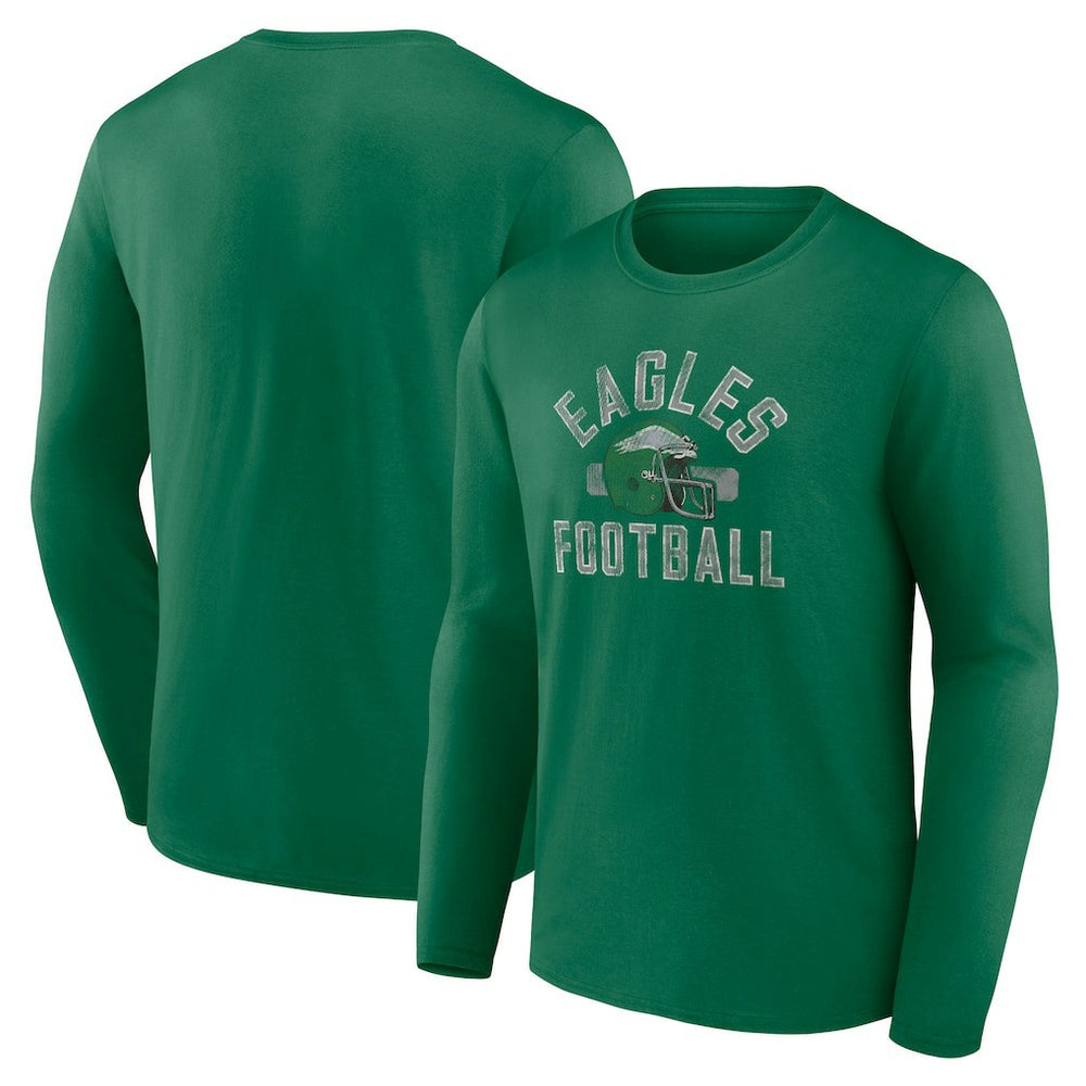 Philadelphia Eagles Gridiron Classics Retro Block Long Sleeve T-Shirt - Kelly Green T-shirts