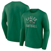 Philadelphia Eagles Gridiron Classics Retro Block Long Sleeve T-Shirt - Kelly Green T-shirts