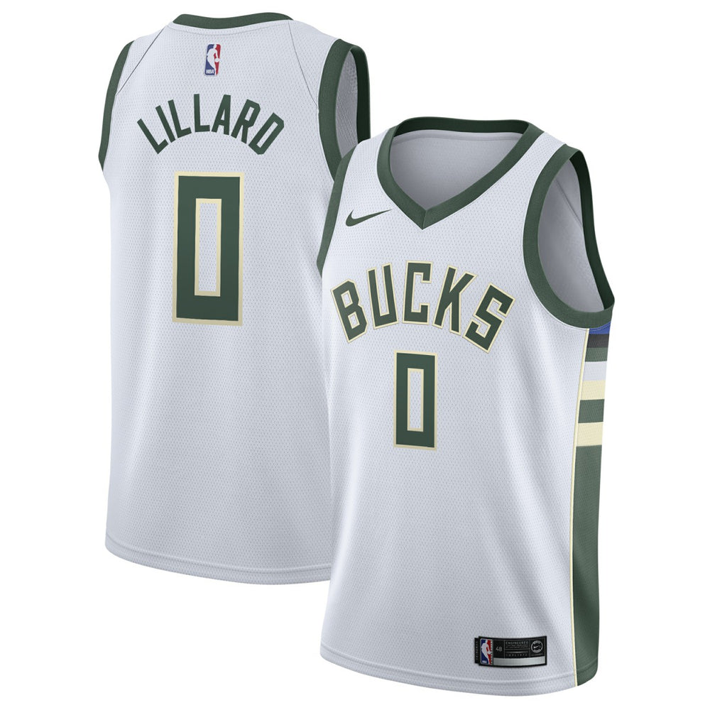 Damian Lillard Milwaukee Bucks Unisex Swingman Player Jersey Association Edition White - Nike
