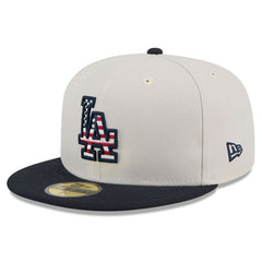 Los Angeles Dodgers New Era 2024 Fourth of July 59FIFTY Fitted Hat - Khaki/Black Hats