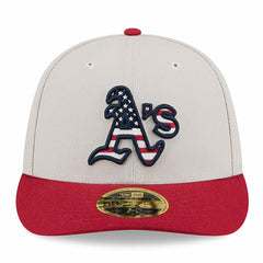 Athletics New Era 2024 Fourth of July Low Profile 59FIFTY Fitted Hat - Khaki/Red Hats