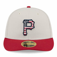 Pittsburgh Pirates New Era 2024 Fourth of July Low Profile 59FIFTY Fitted Hat - Khaki/Red Hats