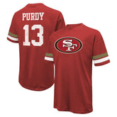 Brock Purdy San Francisco 49ers Majestic Threads Name & Number Oversize Fit T-Shirt - Scarlet T-shirts