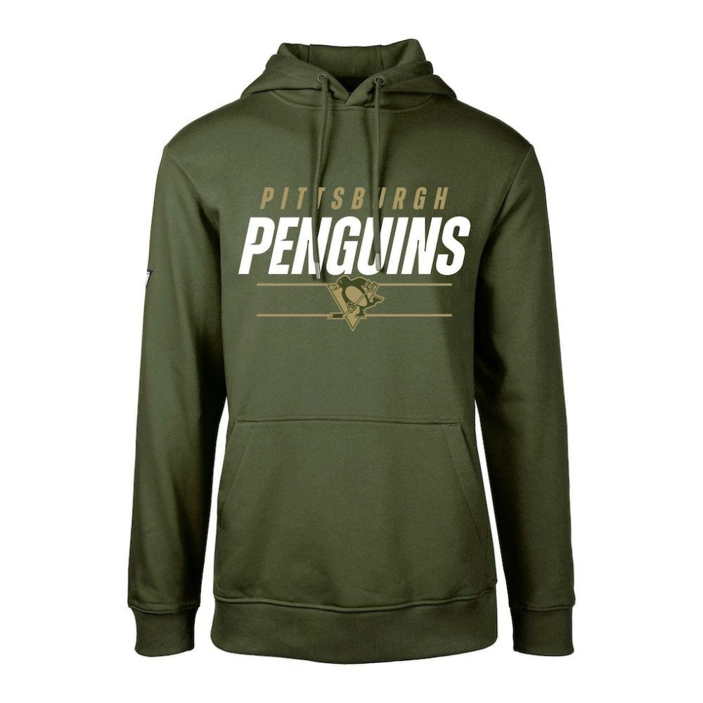 Pittsburgh Penguins Levelwear Youth Podium Fleece Pullover Hoodie - Olive | US 200791941