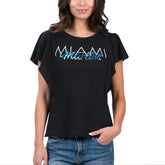 Miami Marlins G-III 4Her by Carl Banks Women's Crowd Wave T-Shirt - Black T-shirts