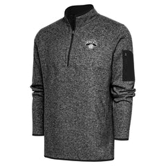 New York Knicks Antigua Metallic Logo Fortune Quarter-Zip Jacket Heather Black outlet