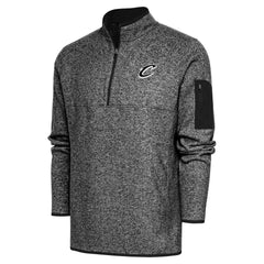 Cleveland Cavaliers Antigua Metallic Logo Fortune Quarter-Zip Jacket Heather Black