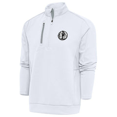Dallas Mavericks Antigua Metallic Logo Generation Quarter-Zip Top White