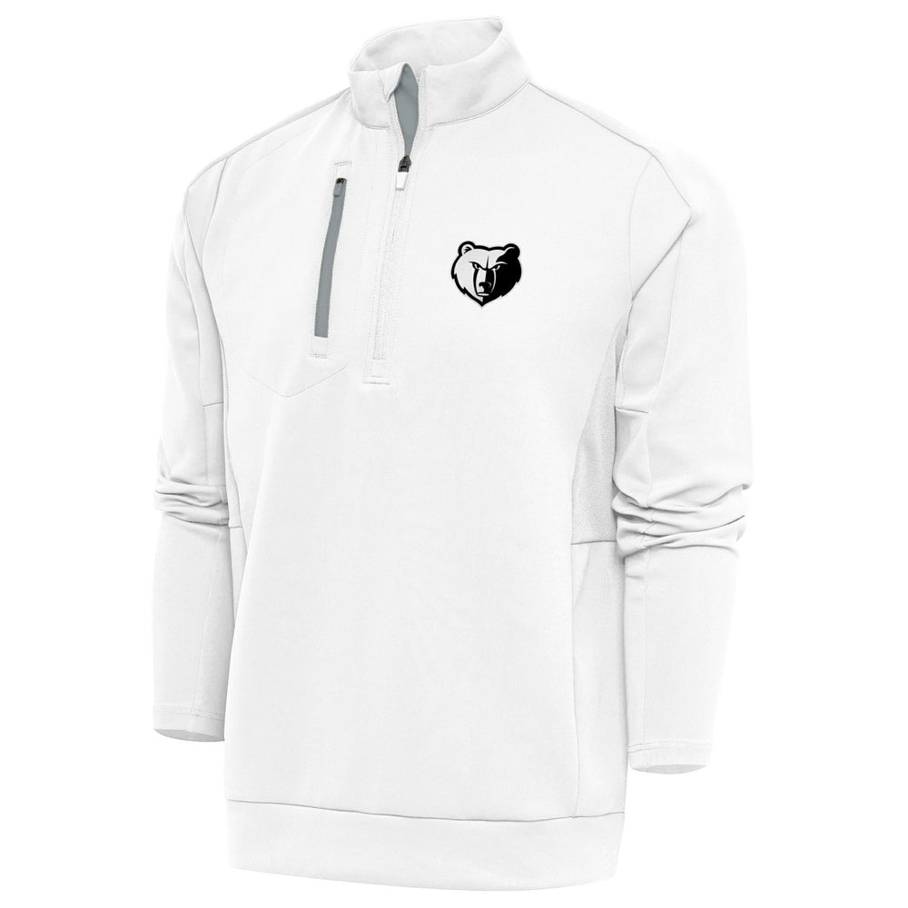 Memphis Grizzlies Antigua Metallic Logo Generation Quarter-Zip Top White