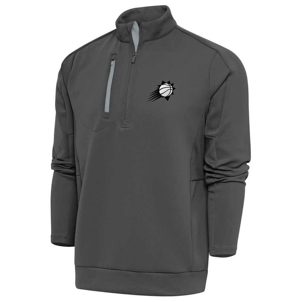 Phoenix Suns Antigua Metallic Logo Generation Quarter-Zip Top Pewter