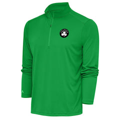 Boston Celtics Antigua Metallic Logo Tribute Quarter-Zip Top Kelly Green