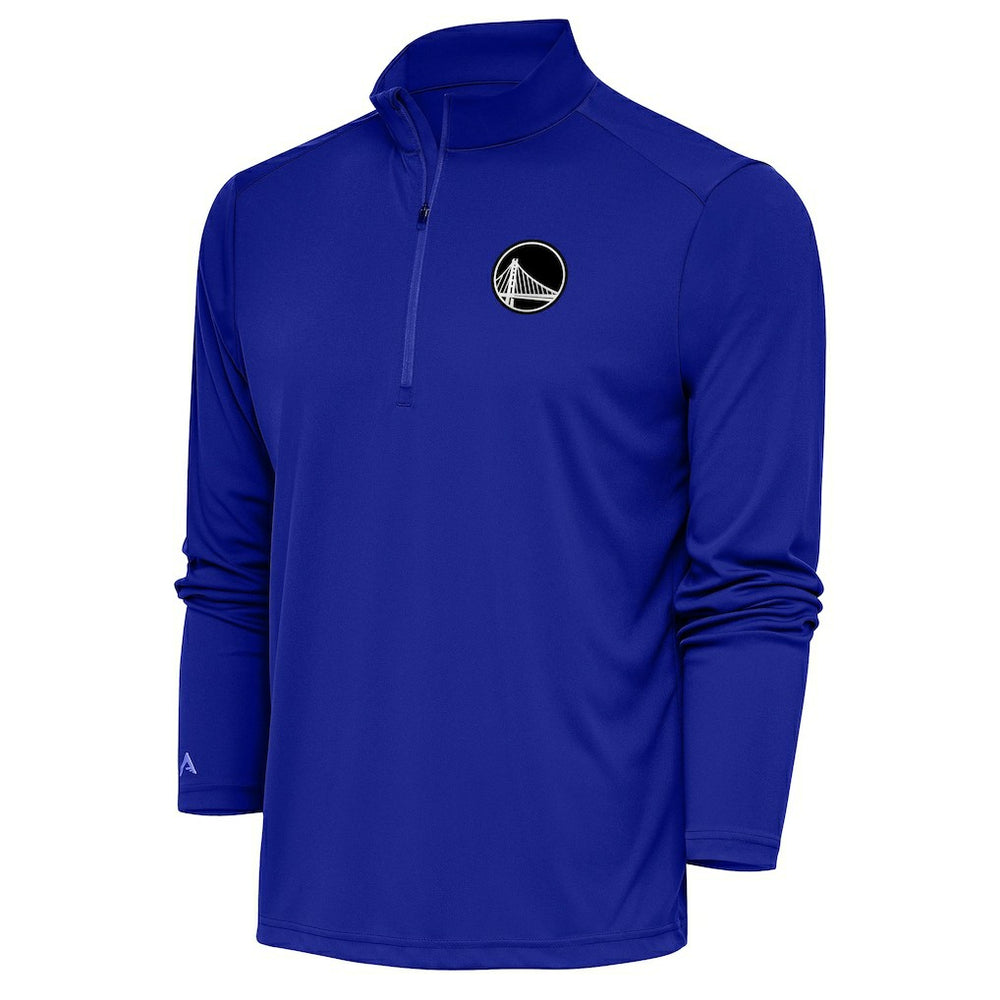 Golden State Warriors Antigua Metallic Logo Tribute Quarter-Zip Top Royal outlet