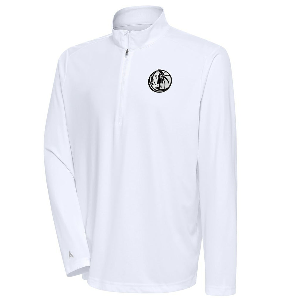 Dallas Mavericks Antigua Metallic Logo Tribute Quarter-Zip Top White outlet