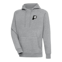 Indiana Pacers Antigua Metallic Logo Victory Raglan Pullover Hoodie Heather Gray