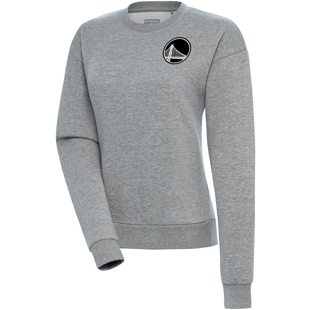 Golden State Warriors Antigua Women's Brushed Metallic Victory Pullover Sweatshirt - Heather Gray