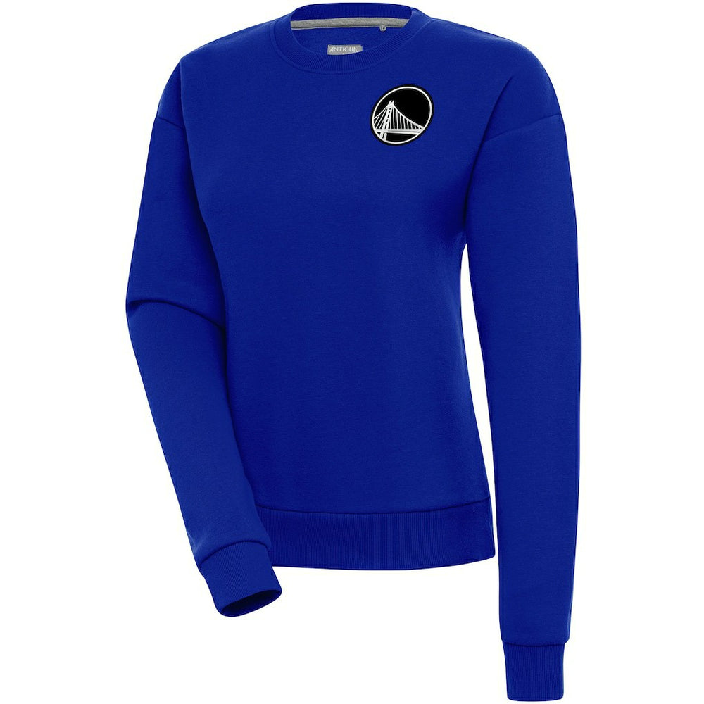 Golden State Warriors Antigua Women's Brushed Metallic Victory Pullover Sweatshirt - Royal