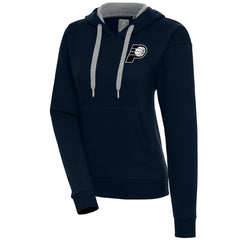 Indiana Pacers Antigua Women's Brushed Metallic Victory Pullover Hoodie - Navy