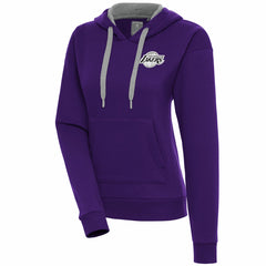 Los Angeles Lakers Antigua Women's Brushed Metallic Victory Pullover Hoodie - Purple