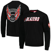 Portland Trail Blazers Hardwood Classics There and Back Pullover Sweatshirt Black - Mitchell & Ness outlet