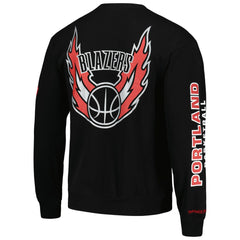 Portland Trail Blazers Hardwood Classics There and Back Pullover Sweatshirt Black - Mitchell & Ness outlet