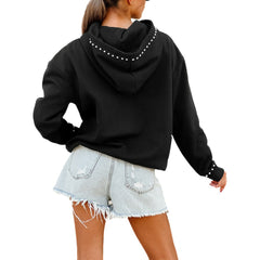 Dallas Cowboys Gameday Couture Women's Oversized Catch the Vibe Studded Pullover Hoodie - Black Hoodies