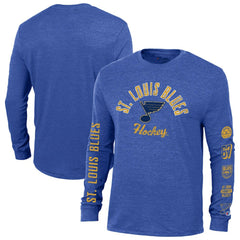 St. Louis Blues Champion Multi-Logo Tri-Blend Long Sleeve T-Shirt - Heather Blue | US 200838099