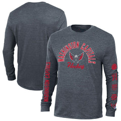 Washington Capitals Champion Multi-Logo Tri-Blend Long Sleeve T-Shirt - Heather Navy | US 200838105