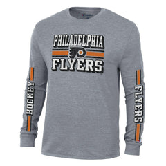 Philadelphia Flyers Champion Tri-Blend Dual-Stripe Long Sleeve T-Shirt - Heather Gray | US 200838125