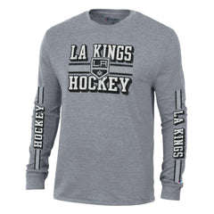 Los Angeles Kings Champion Tri-Blend Dual-Stripe Long Sleeve T-Shirt - Heather Gray | US 200838136