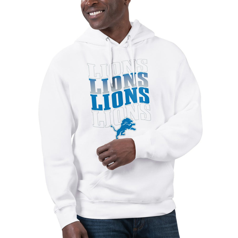 Detroit Lions Starter Unisex Name Drop Logo Pullover Hoodie - White Hoodies
