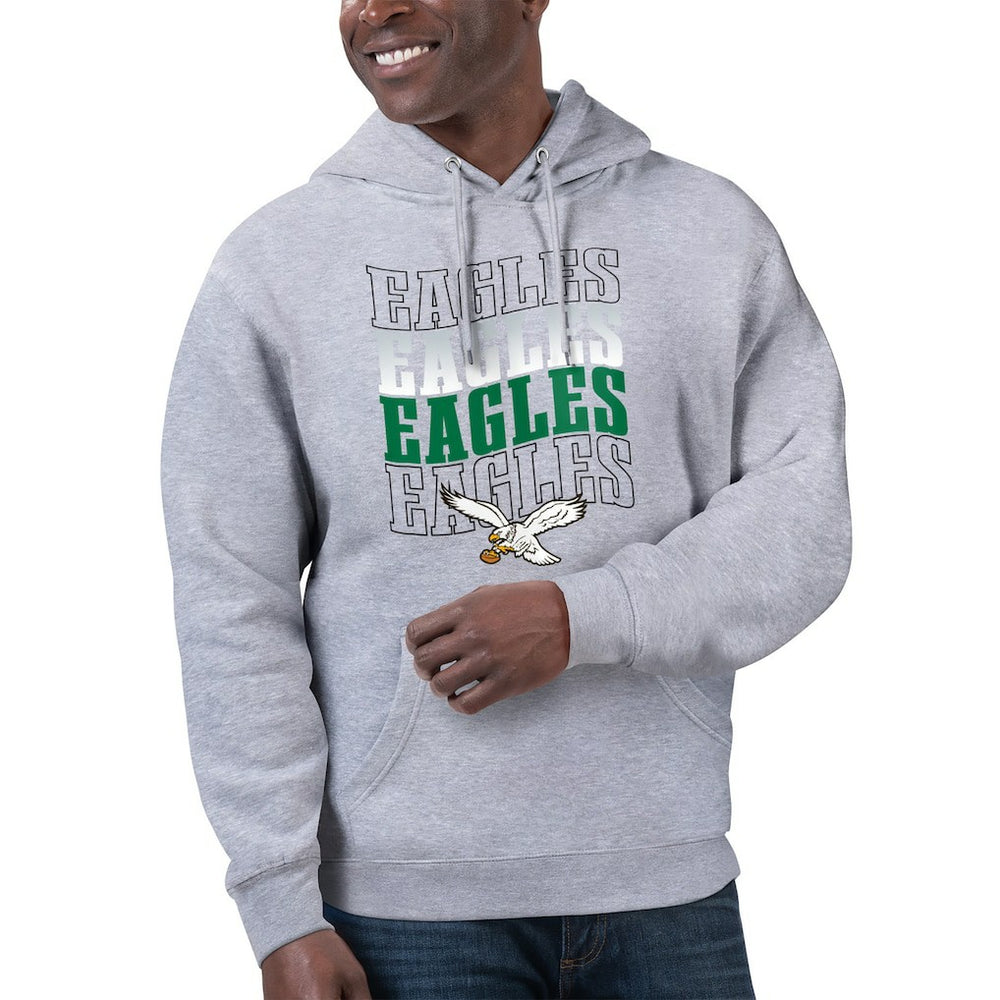 Philadelphia Eagles Starter Unisex Throwback Name Drop Pullover Hoodie - Heather Gray Hoodies