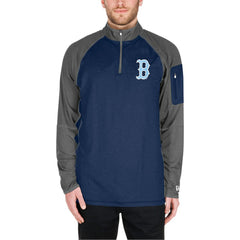 Boston Red Sox New Era Father's Day Raglan Quarter-Zip Top - Navy Tops