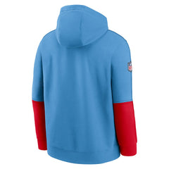 Tennessee Titans Oilers Throwback Alternate Logo Club Tri-Blend Pullover Hoodie - Light Blue Hoodies