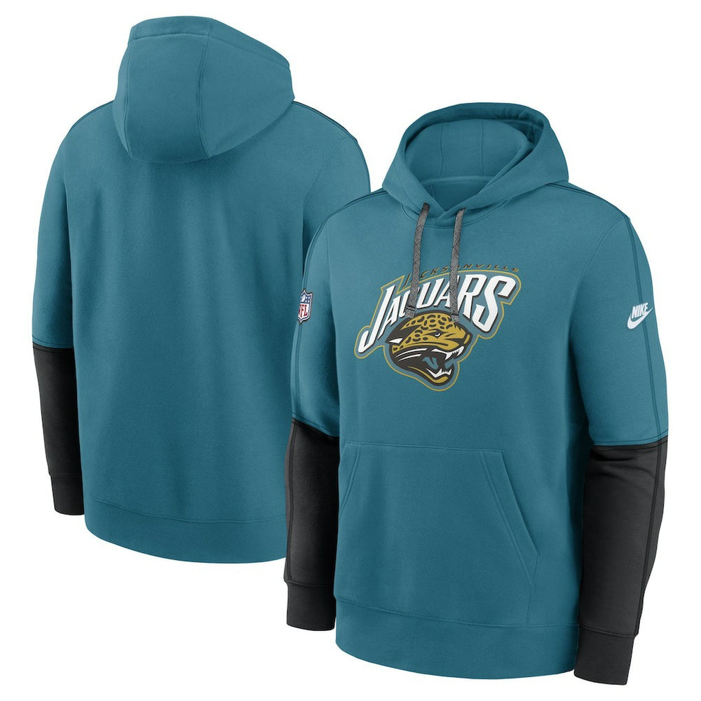 Jacksonville Jaguars Throwback Alternate Logo Team Issue Club Pullover Hoodie - Teal Hoodies