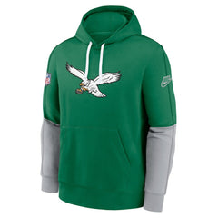 Philadelphia Eagles Throwback Logo Club Tri-Blend Pullover Hoodie - Kelly Green Hoodies