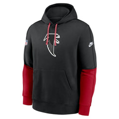 Atlanta Falcons Throwback Logo Club Tri-Blend Pullover Hoodie - Black Hoodies