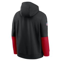 Atlanta Falcons Throwback Logo Club Tri-Blend Pullover Hoodie - Black Hoodies